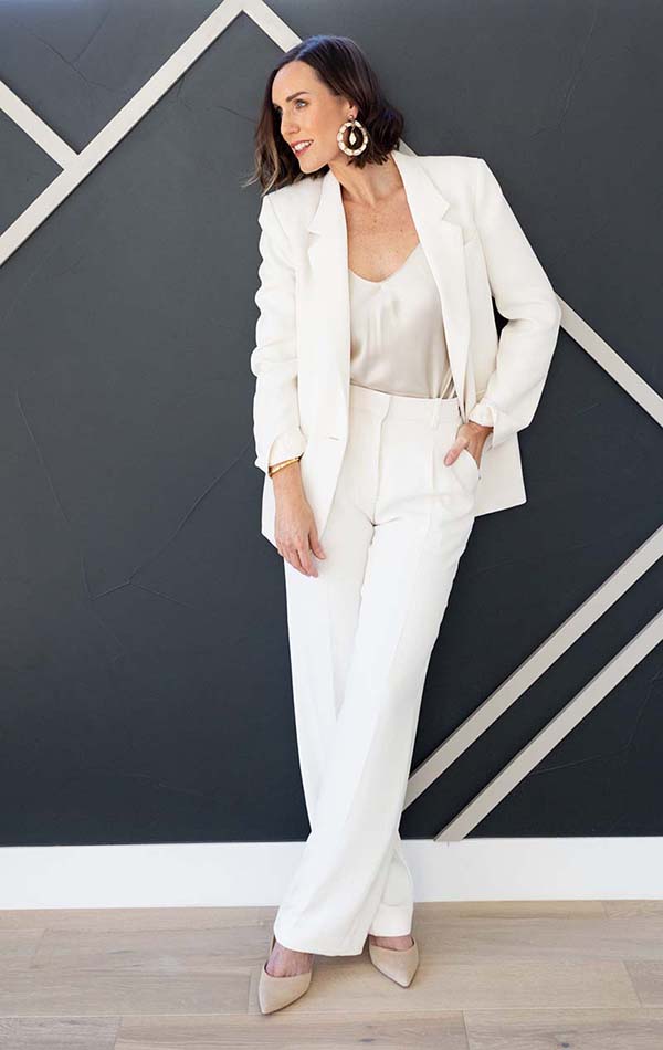 Anne in ivory suit